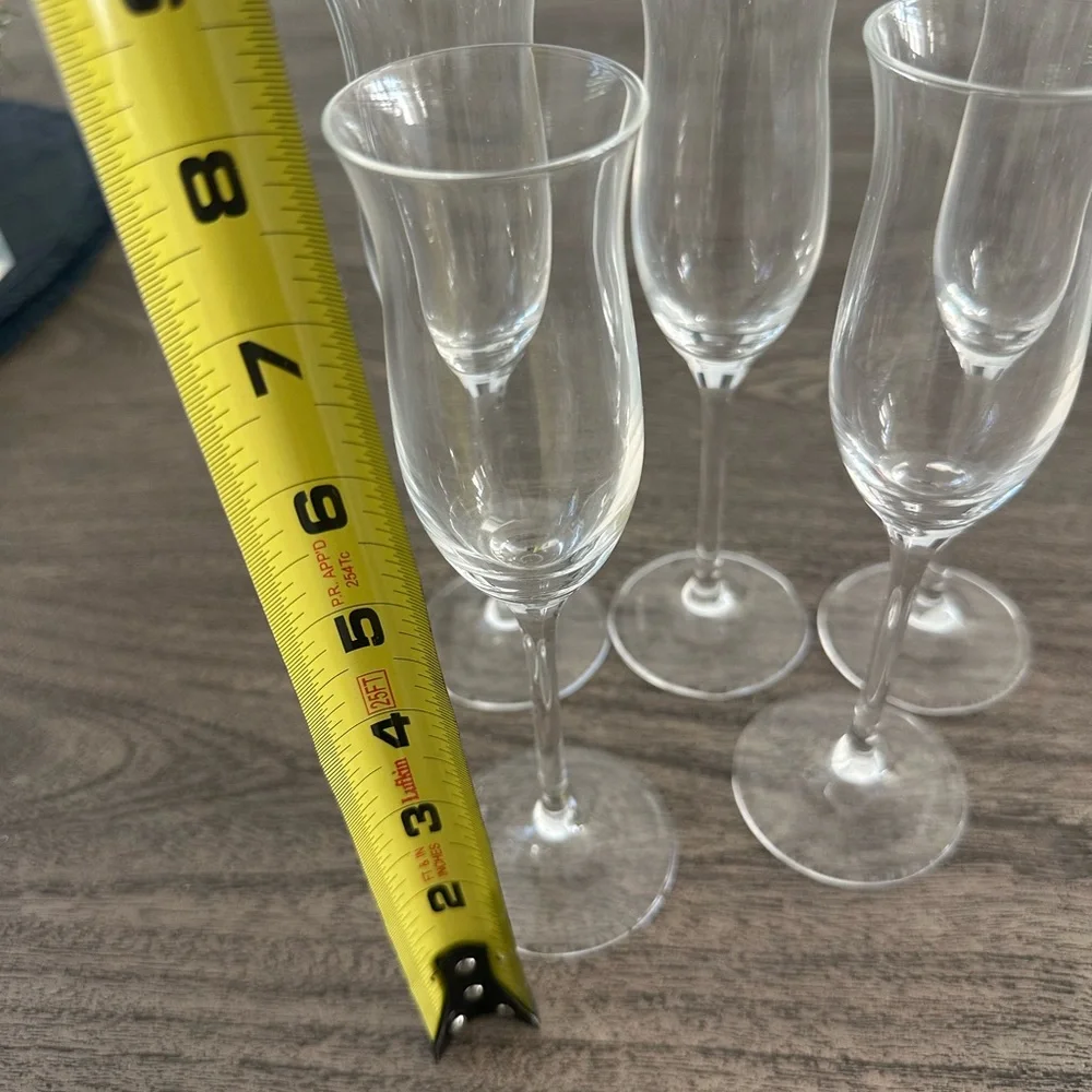 Elegant Clear Glass Leonardo set of‎ 5 Champagne Flutes Set